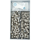 Zeilringen Prym Multipac zilver 11mm 120 stuks met stempel gereedschap Zeilringen - Nestelringen PRM542424 4002275424242